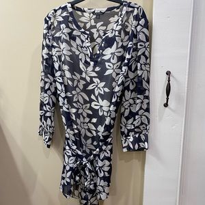 Brooks Brothers sheer floral blouse